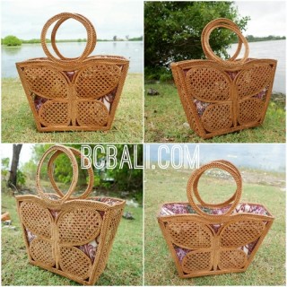 natural grass ata rattan butterfly style women handbag full handmade